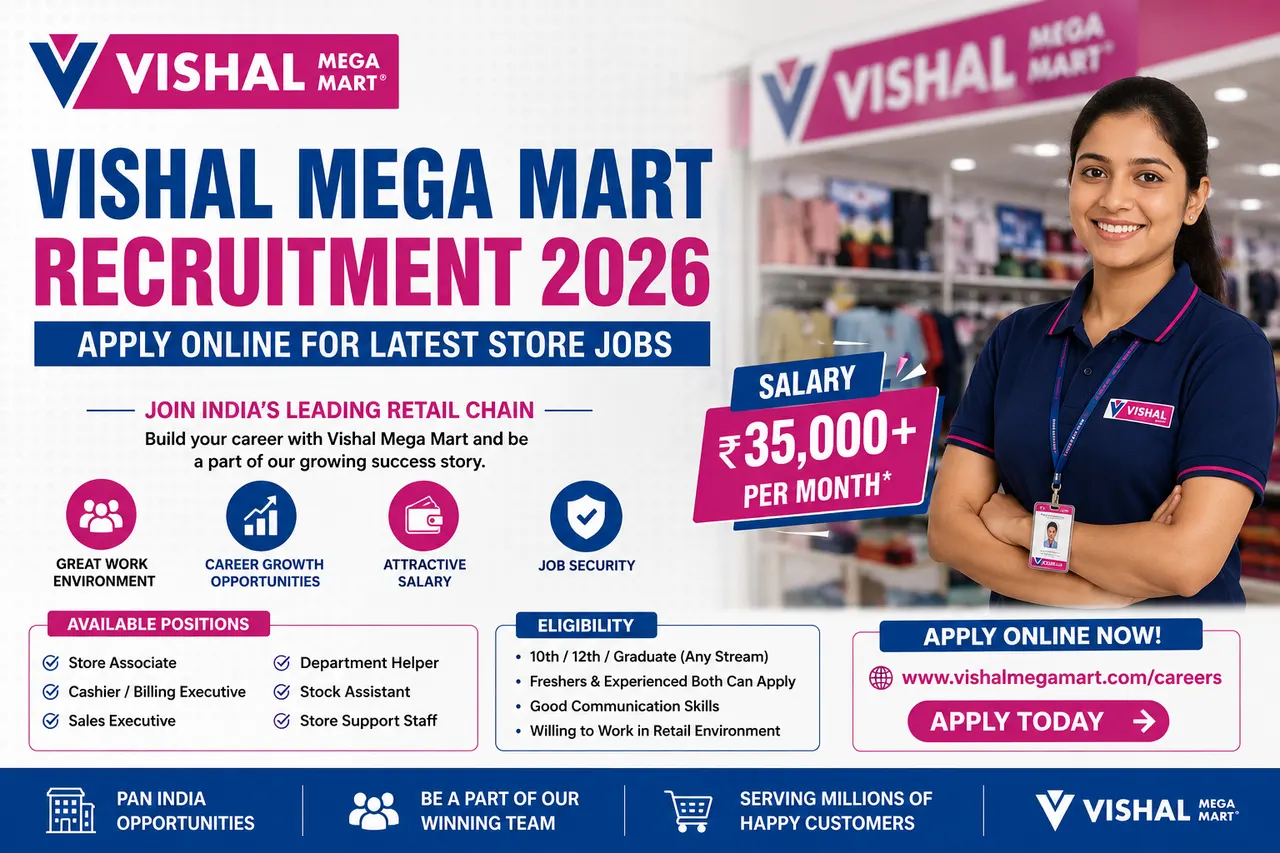 Vishal Mega Mart Recruitment 2026: Apply Online for Latest Store Jobs