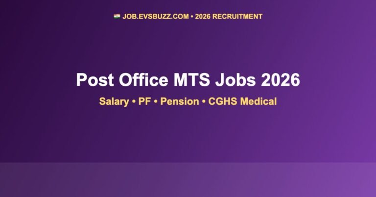 Post Office MTS Jobs 2026 – Salary, PF, Pension, Medical Benefits